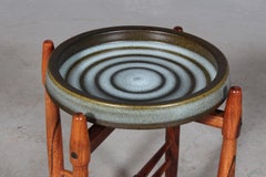 Danish Cabinetmaker, sidetable with Knabstrup bowl. Rosewood.