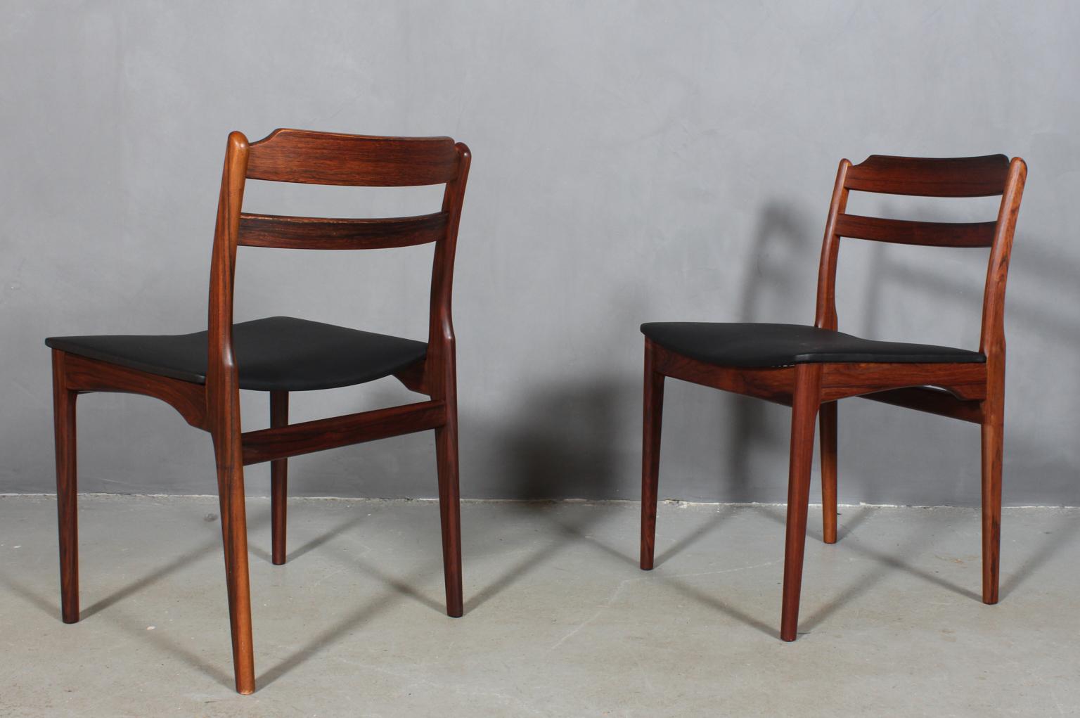 Mid-20th Century Danish Cabinetmaker, Six Rosewood Dining Chairs