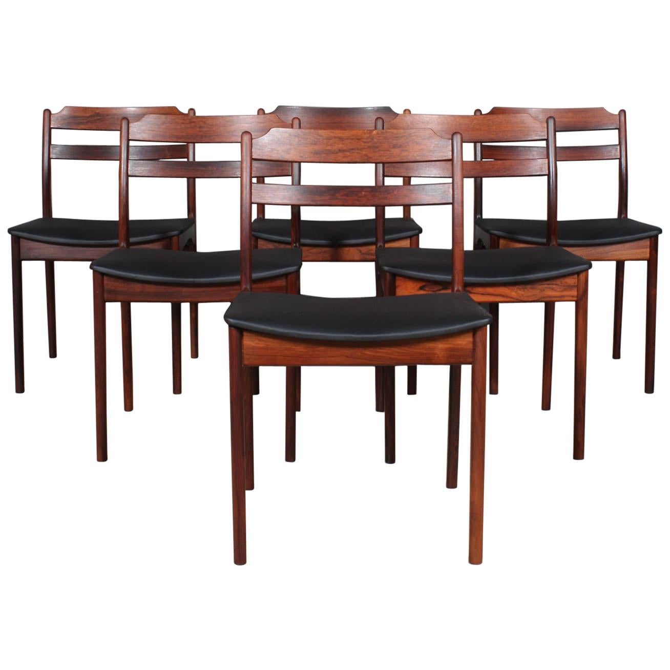 Danish Cabinetmaker, Six Rosewood Dining Chairs