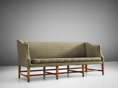 Danish Cabinetmaker Sofa in Teak and Olive-Green Upholstery