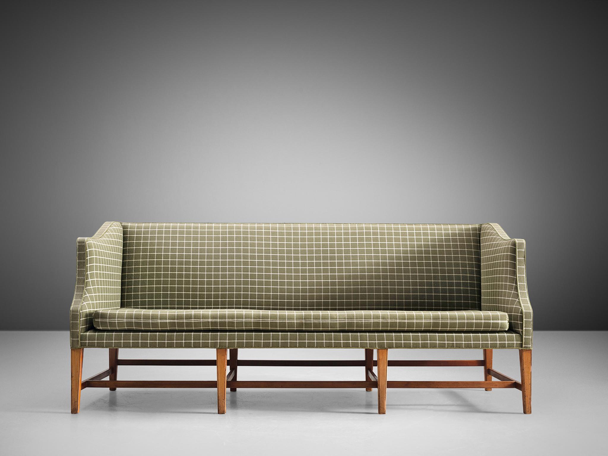 Danish Cabinetmaker Sofa in Teak and Olive-Green Upholstery In Good Condition In Waalwijk, NL