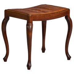 Danish Cabinetmaker, Stool, Mahogany, Leather, Denmark, 1940s