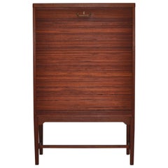 Used Danish Cabinetmaker Tambour Filing Cabinet in Teakwood, Illums, Copenhagen 1950s