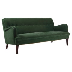 Danish Cabinetmaker three seat Sofa Velvet Sofa, 1950s Danish Cabinetmaker three seat Sofa Velvet Sofa, 1950s
