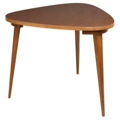 Used Danish Cabinetmaker Triangular Coffee Table With Tapered Tripod Legs, Denmark ca