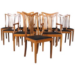 Danish Cabinetmaker, Twelve-Dining Chairs in Chippendale Style 1940s