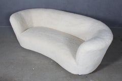 Danish Cabinetmaker Two½ Seat Sofa Lamb Wool Sofa, 1940s