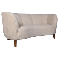 Danish Cabinetmaker Two½-Seat Sofa Lambwool Sofa, 1940s