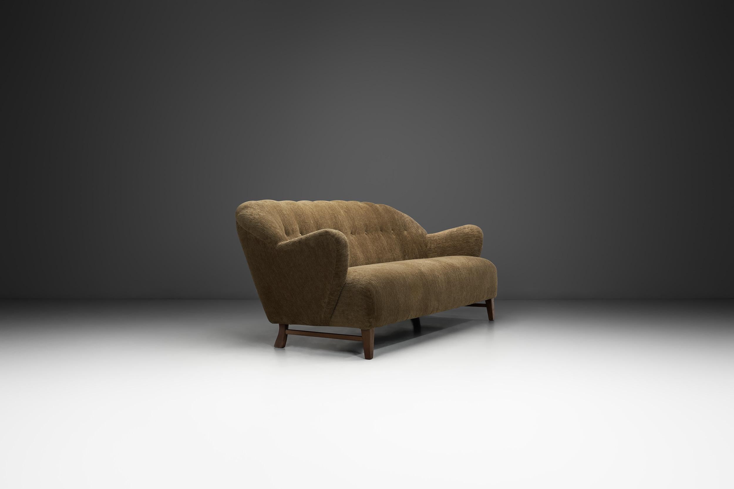 Dänisches Tischler-Polstersofa, Dänemark Mitte des 20. Jahrhunderts im Zustand „Gut“ im Angebot in Utrecht, NL