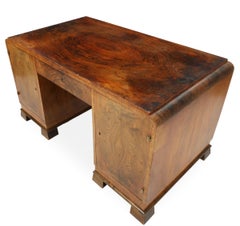 Danish cabinetmaker.: Walnut or nutwood Art Deco desk. 1920–30s