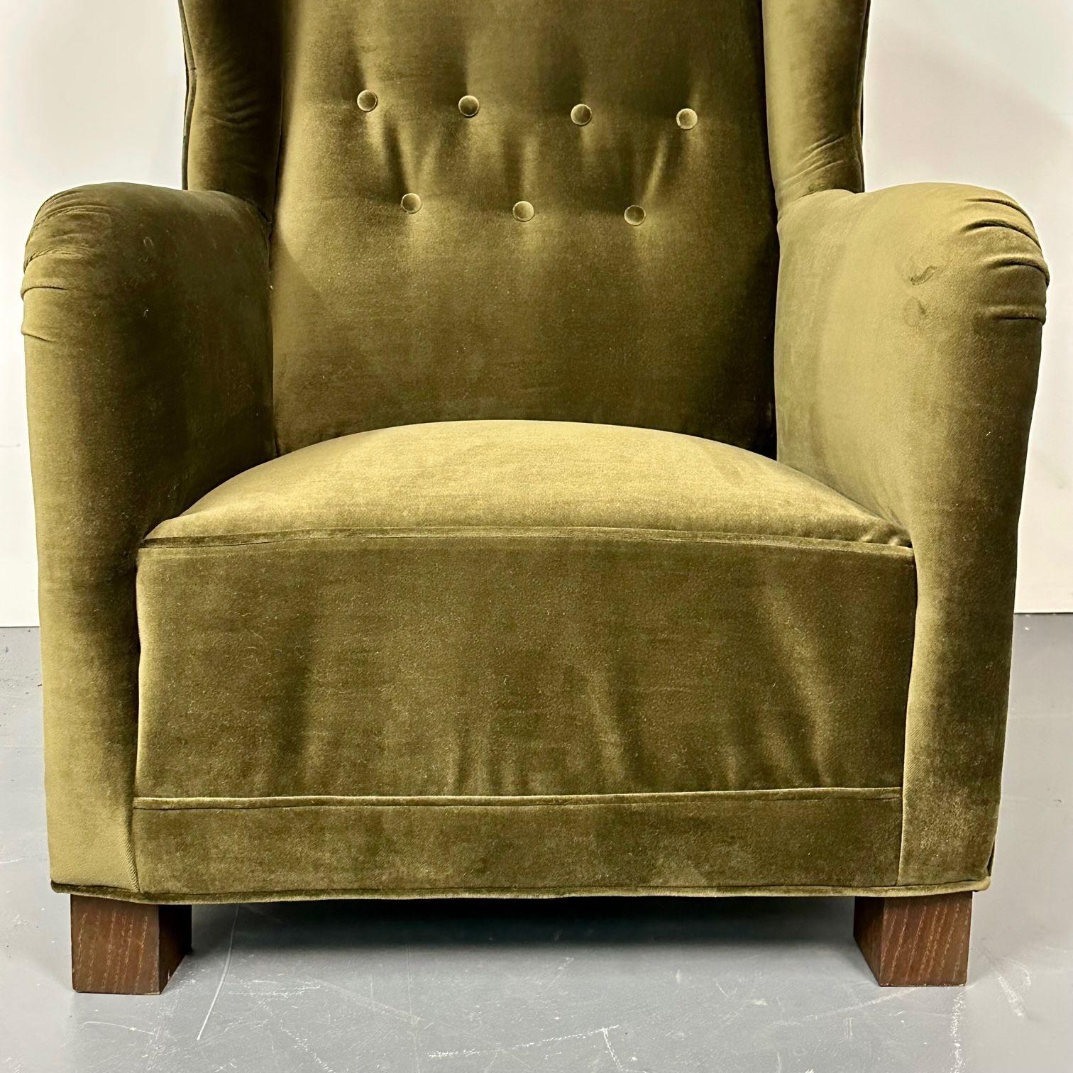Danish Cabinetmaker Wingback / Lounge Chair, Scroll Arm, Flemming Lassen Style For Sale 5