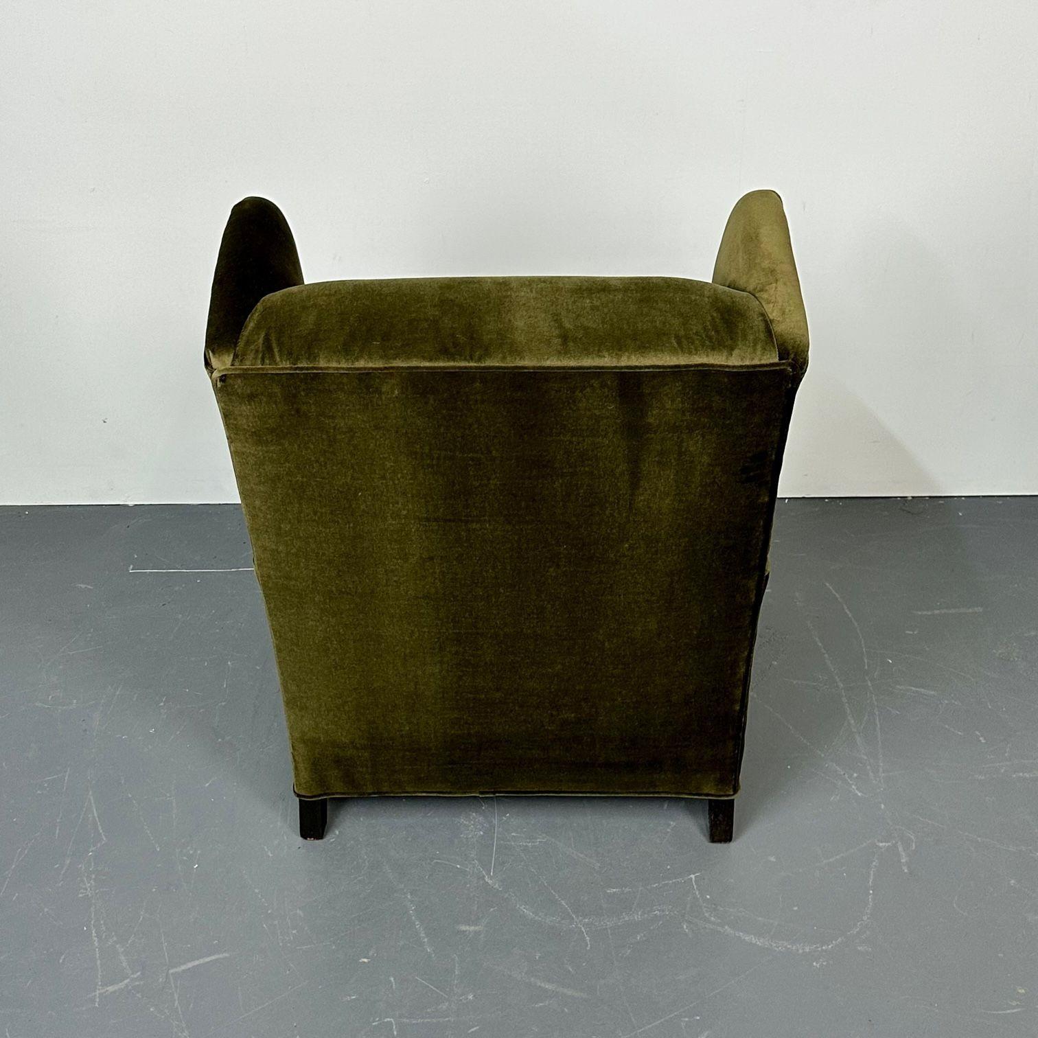 Danish Cabinetmaker Wingback / Lounge Chair, Scroll Arm, Flemming Lassen Style For Sale 3