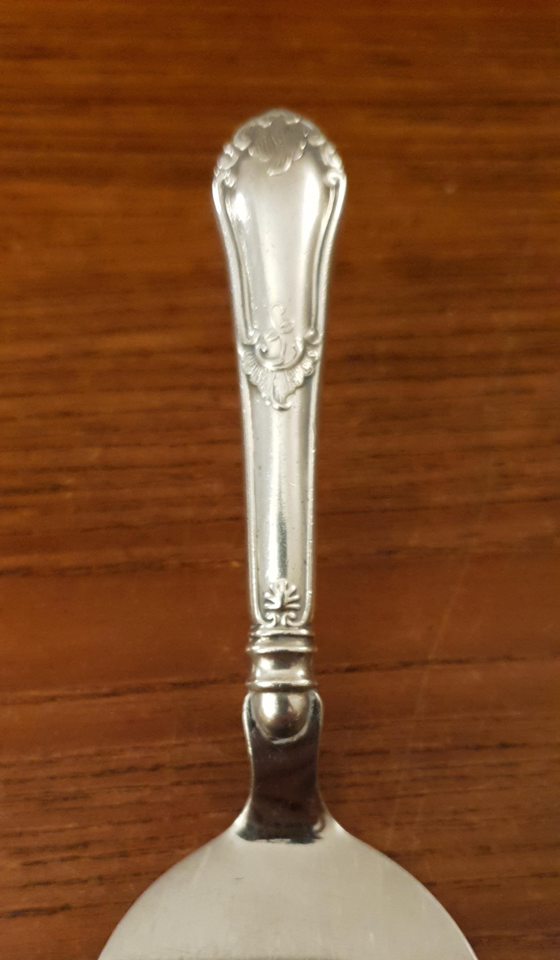 20th Century Danish cake server silver and steel Rosenholm For Sale