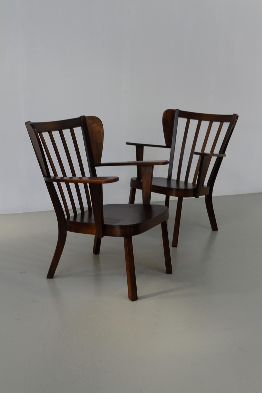 Sillones canadienses daneses de Fritz Hansen, década de 1940. Juego de 2. Moderno de mediados de siglo en venta