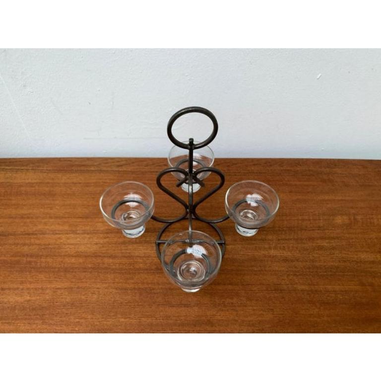 Candelabro danés de metal y cristal, años 60 Danés en venta