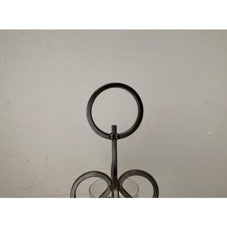 Candelabro danés de metal y cristal, años 60 Metal en venta