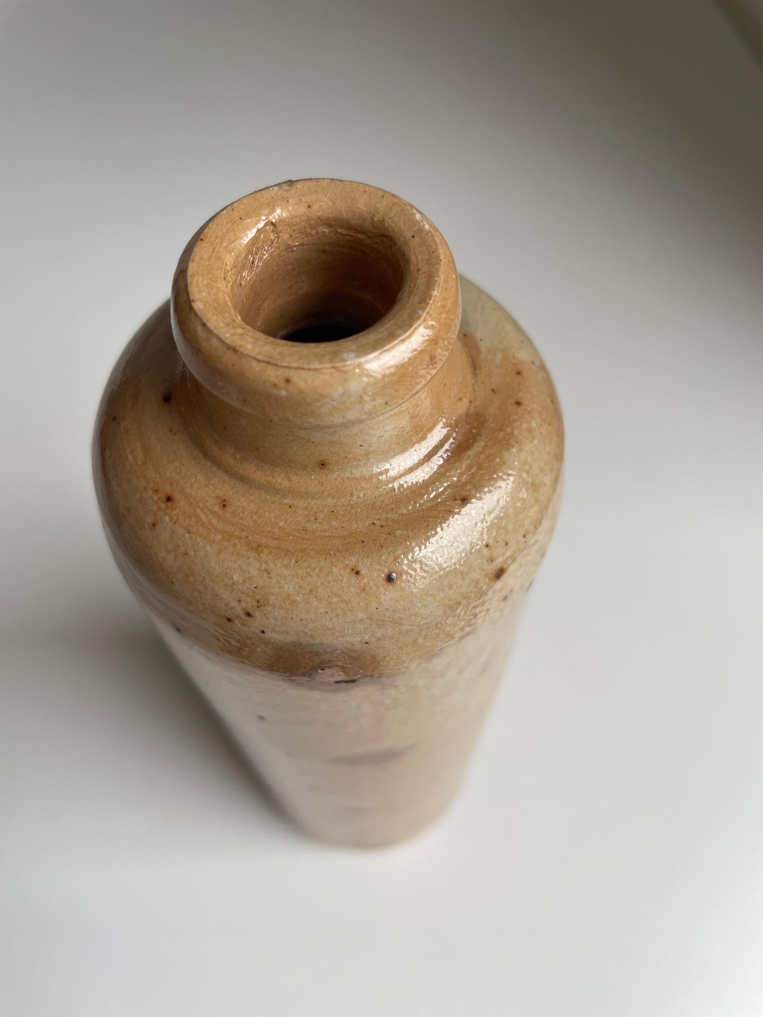 Glazed 1950s Slender Bottle Vase, Denmark For Sale 3