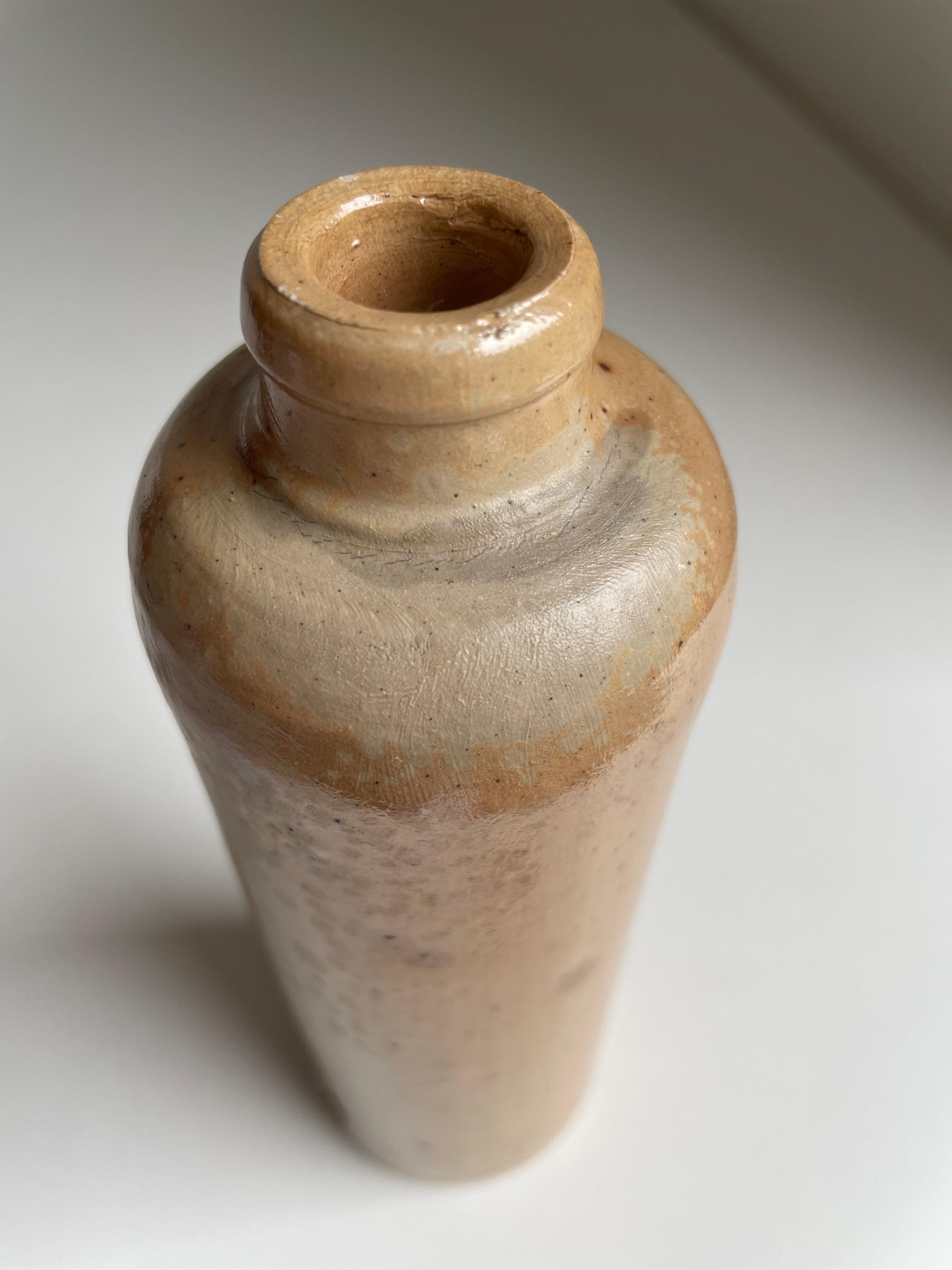 Glazed 1950s Slender Bottle Vase, Denmark For Sale 4