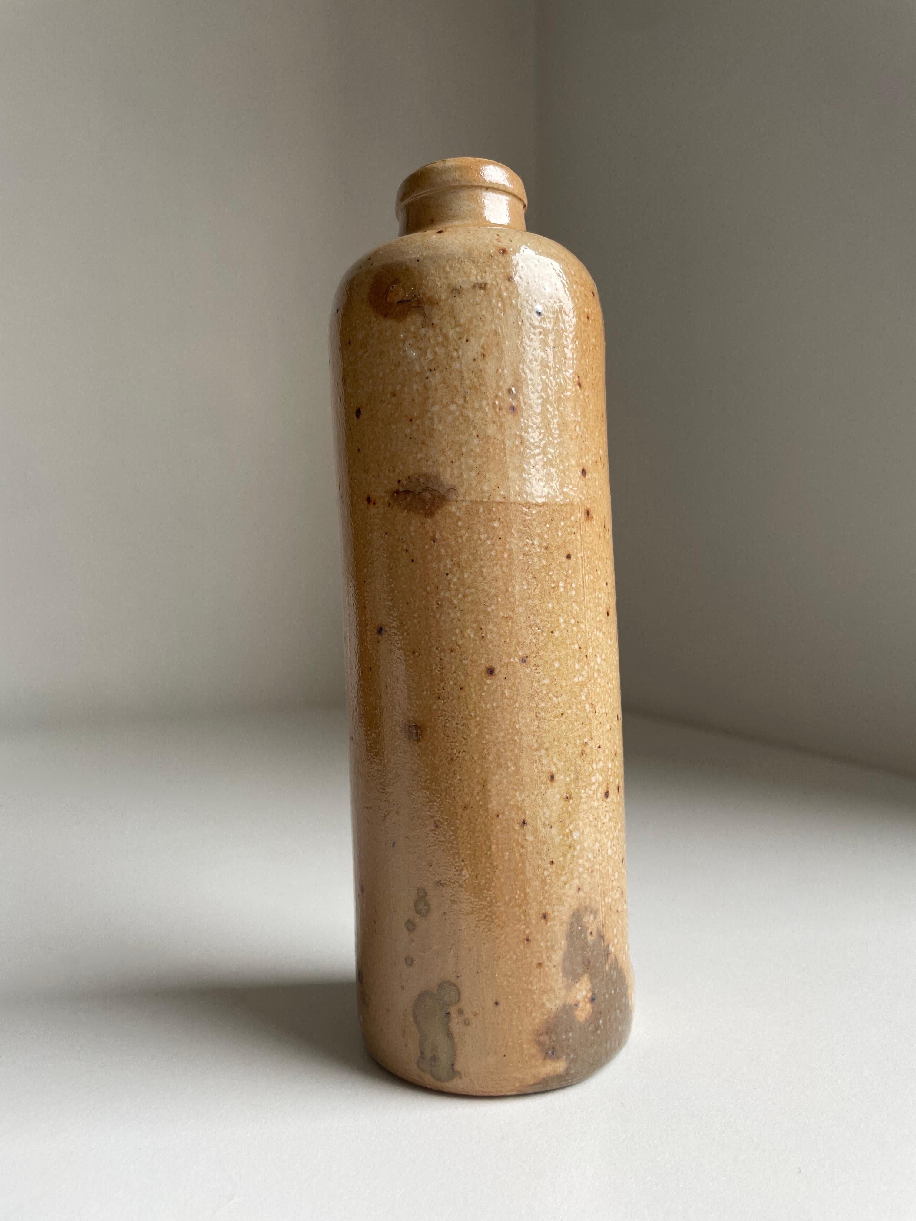 Danish Glazed 1950s Slender Bottle Vase, Denmark For Sale