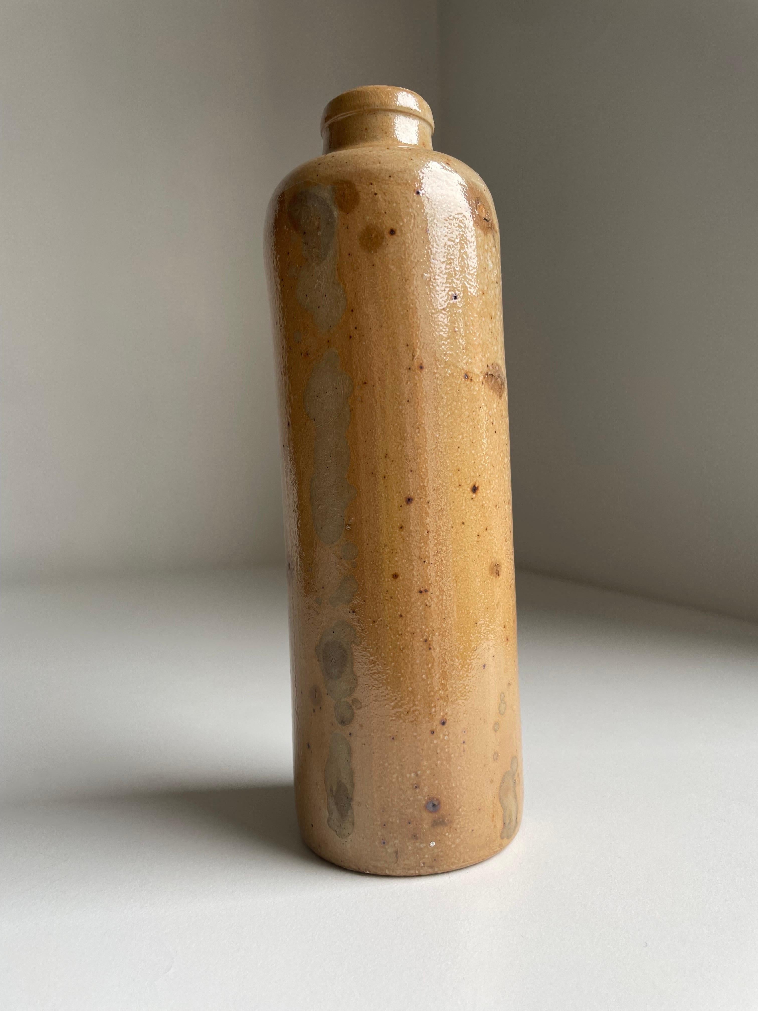 Hand-Crafted Glazed 1950s Slender Bottle Vase, Denmark For Sale