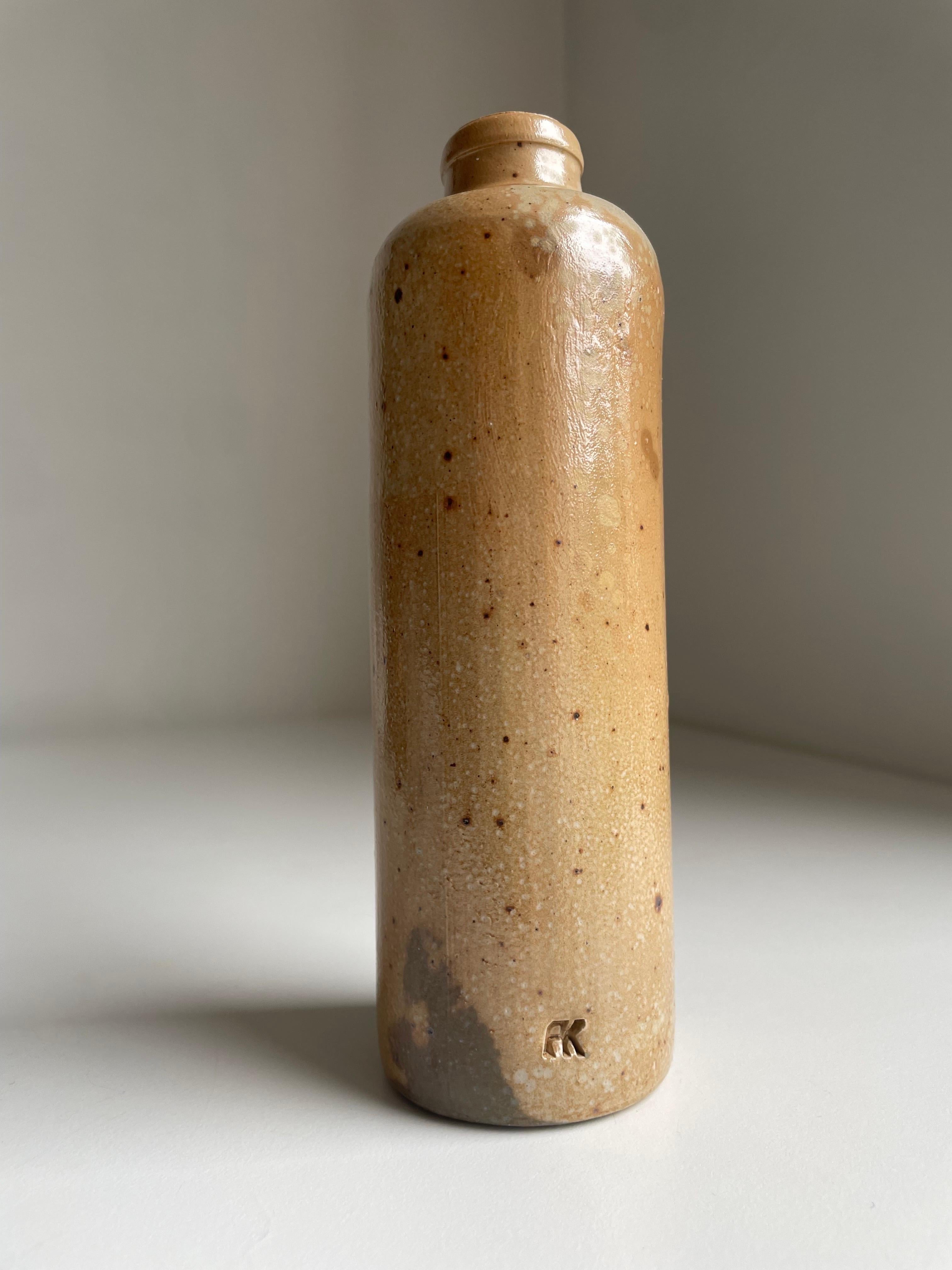 Glazed 1950s Slender Bottle Vase, Denmark In Good Condition For Sale In Copenhagen, DK