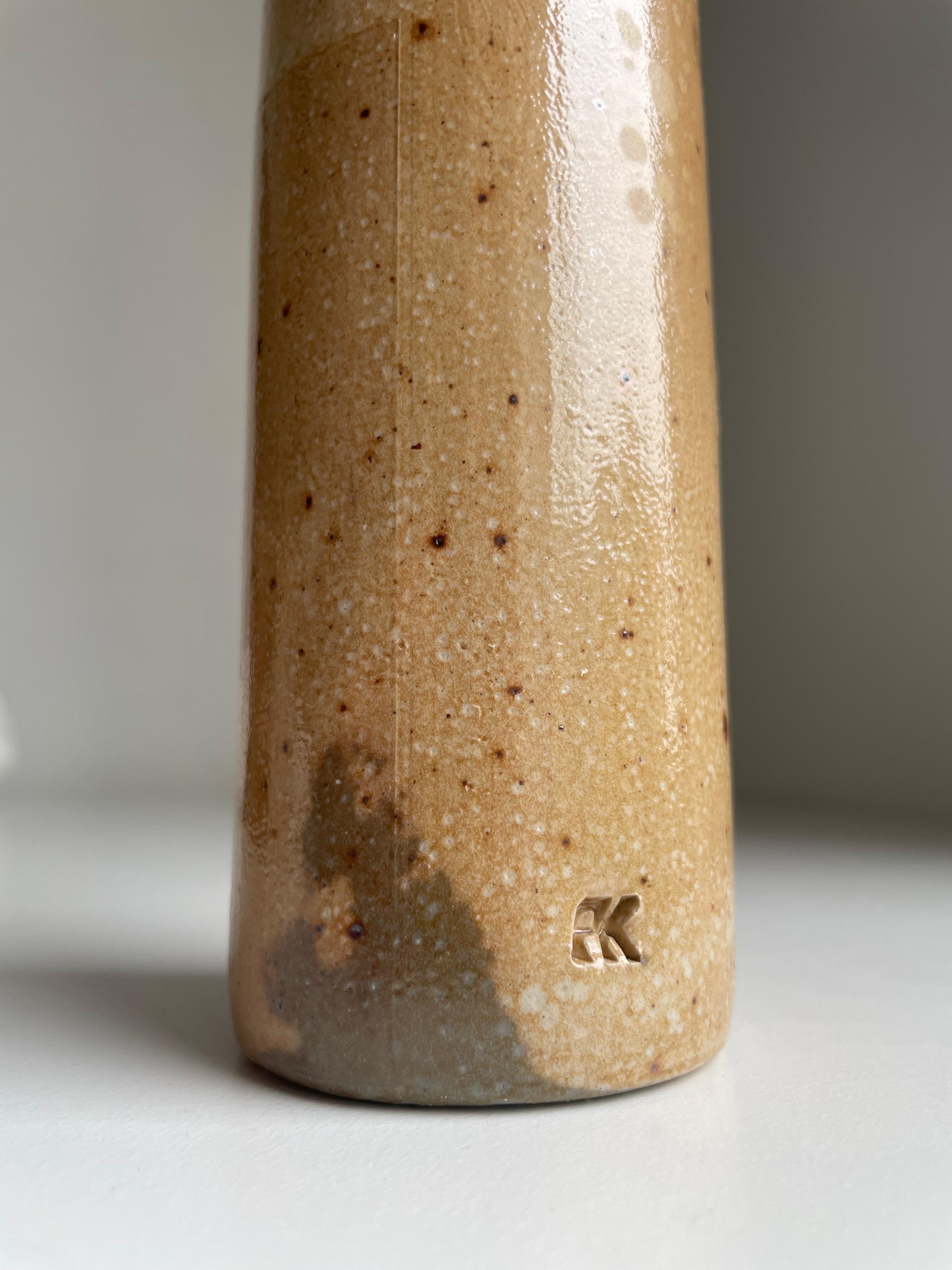 20th Century Glazed 1950s Slender Bottle Vase, Denmark For Sale