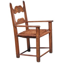 Danish Carved Oak Armchair, Dated 1808