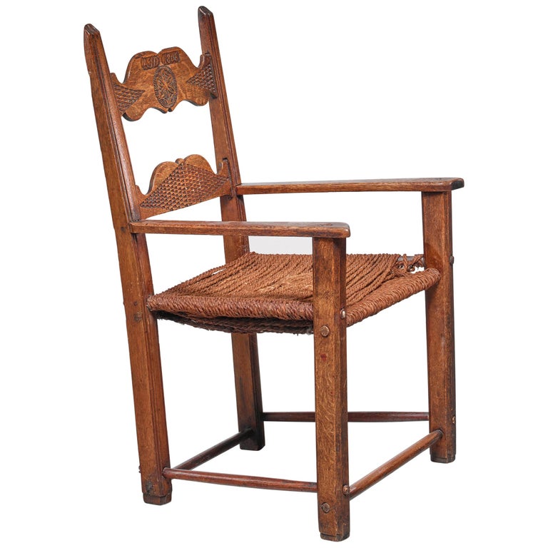 Carved-oak armchair, 1808, offered by Bloomberry