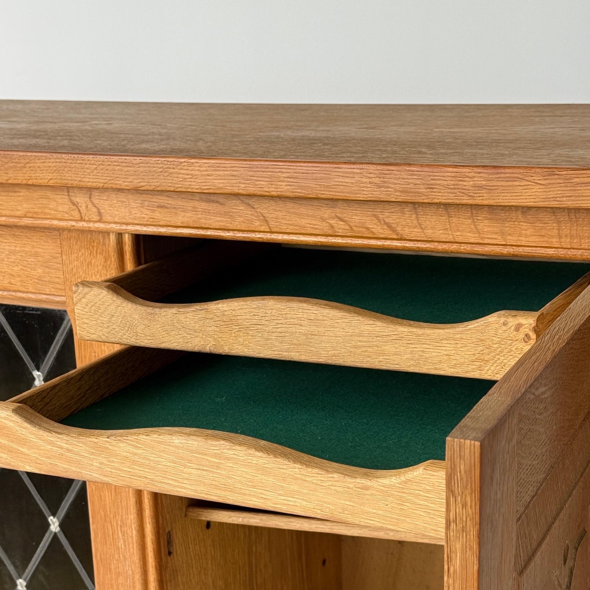 Danish Carved Oak Brutalist Wood Sideboard For Sale 5