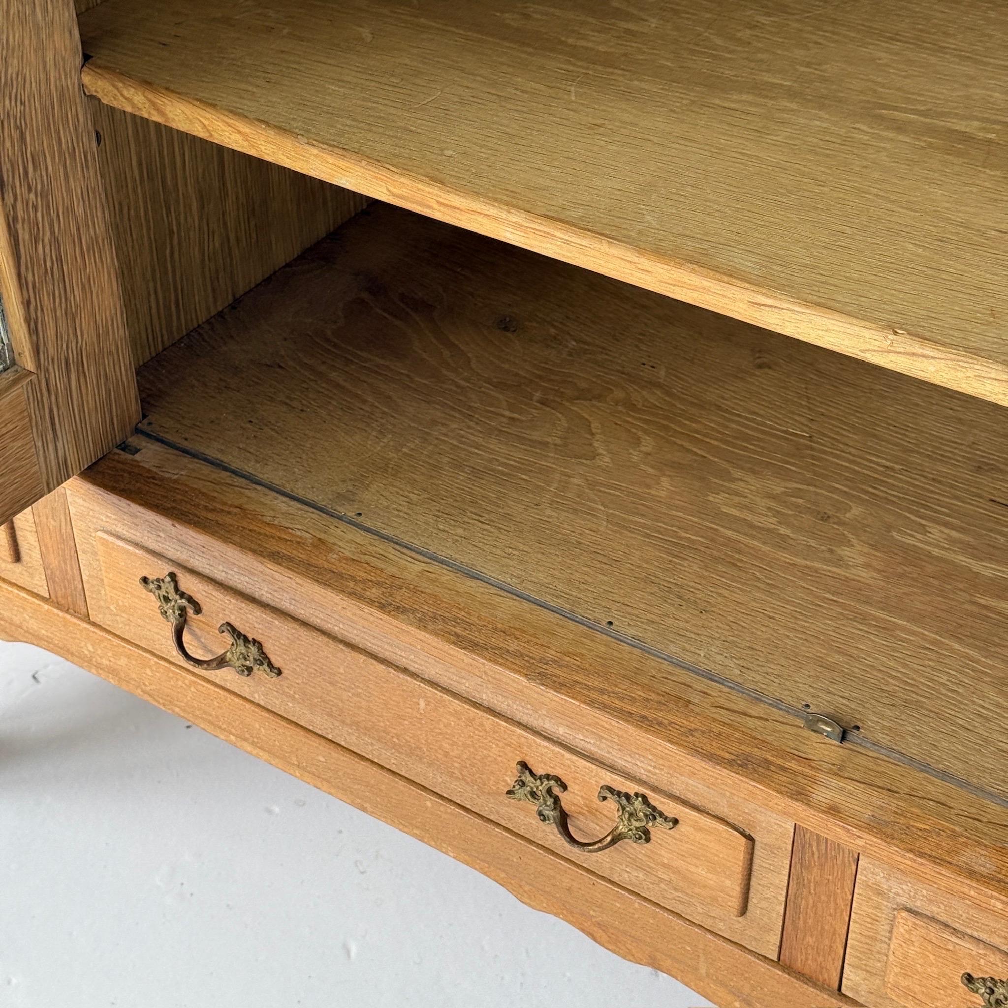 Danish Carved Oak Brutalist Wood Sideboard For Sale 3