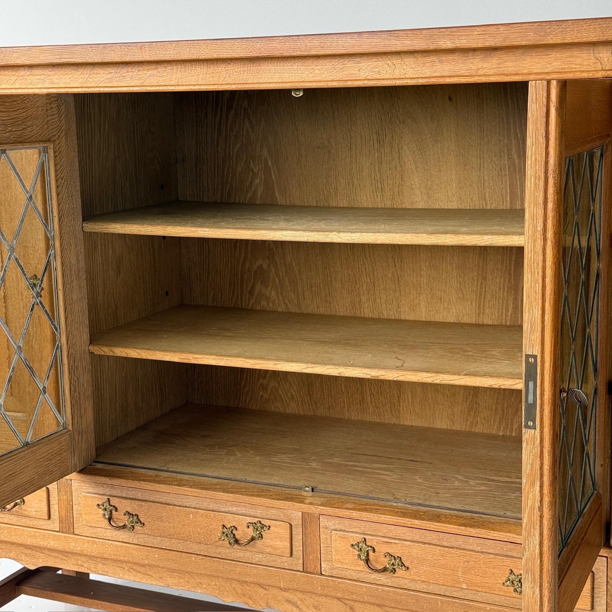 Danish Carved Oak Brutalist Wood Sideboard For Sale 4