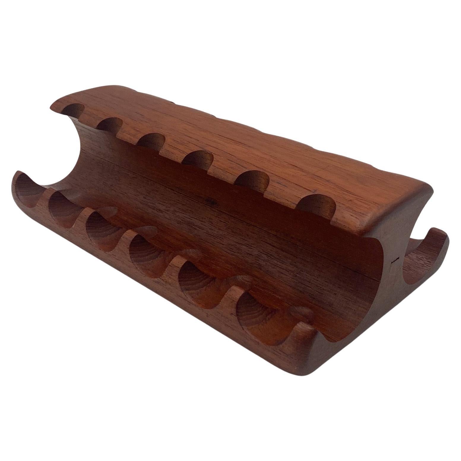 Danish Carved Siam Teak Pipe Rest, Denmark 1960's 