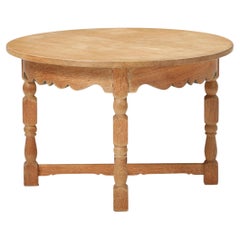 Danish Carved Solid Oak Coffee Table