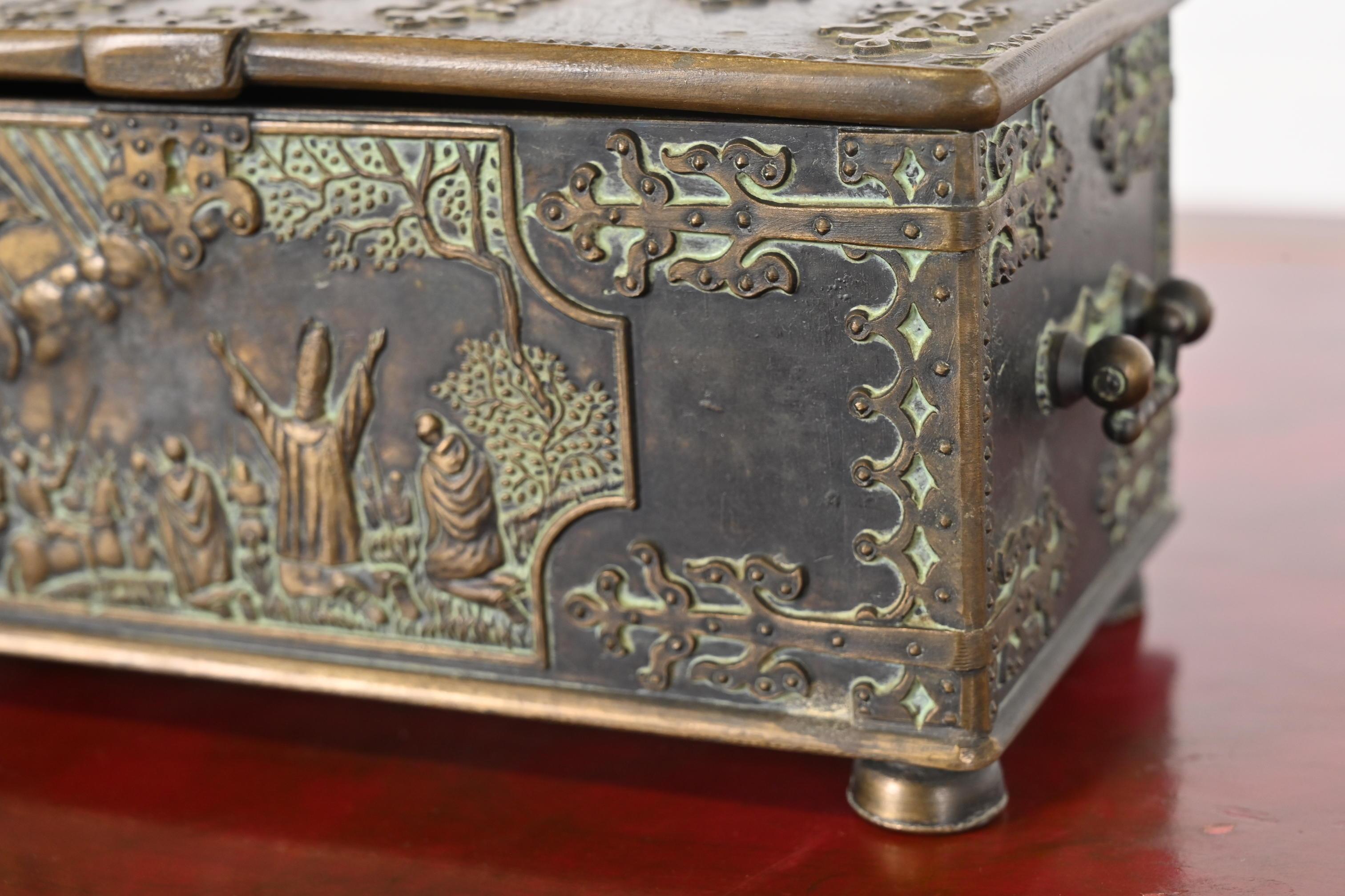 Danish Cast Iron and Bronze Jewelry Box or Dresser Box, Circa 1940s For Sale 4