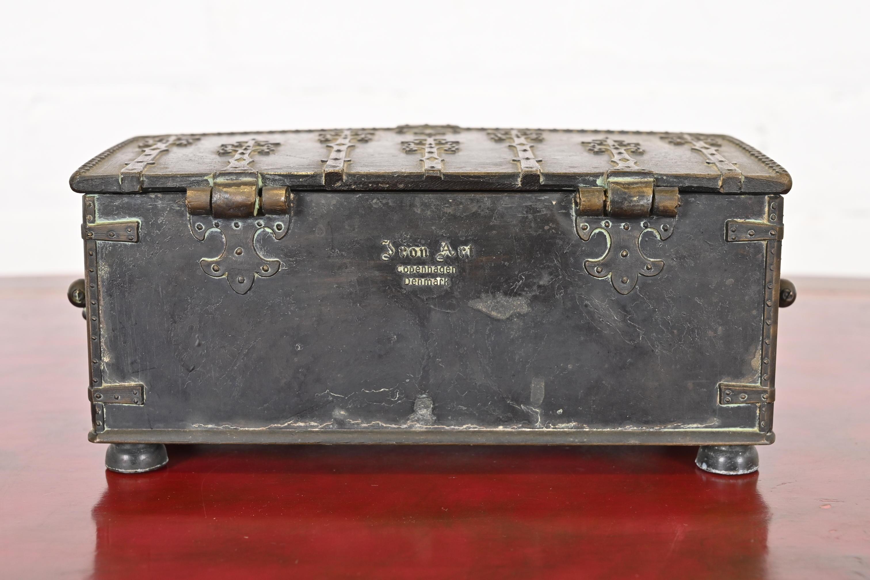 Danish Cast Iron and Bronze Jewelry Box or Dresser Box, Circa 1940s For Sale 8