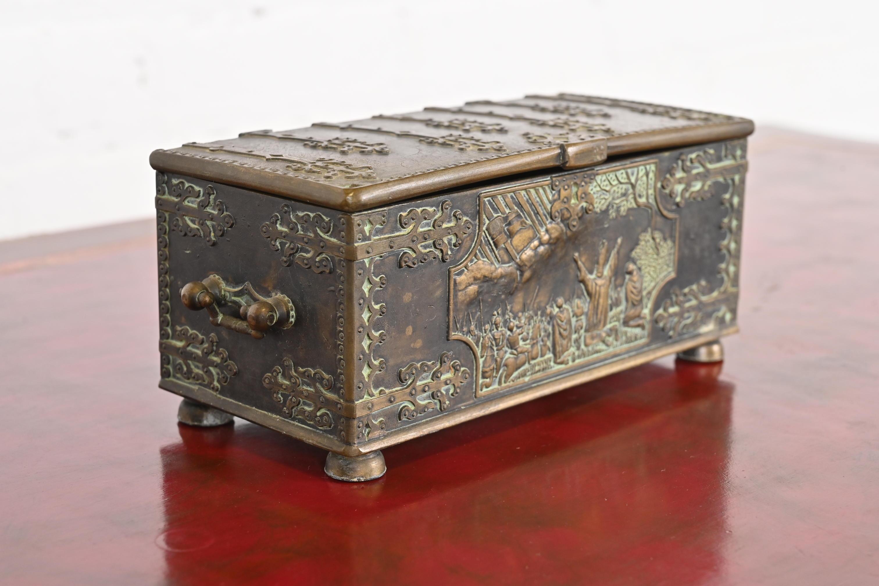 Mid-20th Century Danish Cast Iron and Bronze Jewelry Box or Dresser Box, Circa 1940s For Sale