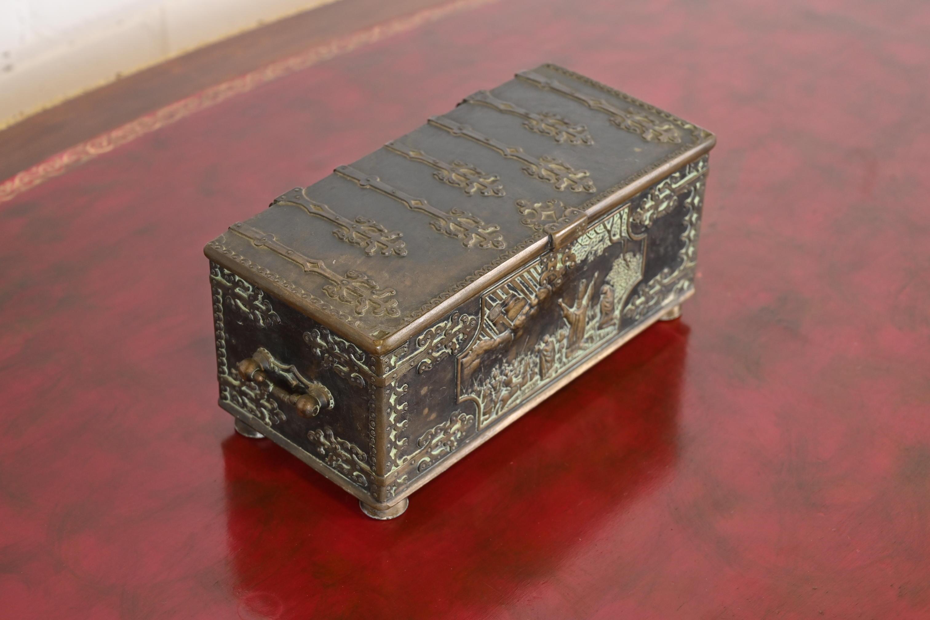 Danish Cast Iron and Bronze Jewelry Box or Dresser Box, Circa 1940s For Sale 1