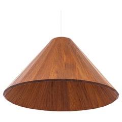 Vintage Danish Ceiling Lamp by Cabinetmaker, Solid Teak, Denmark, 1950s