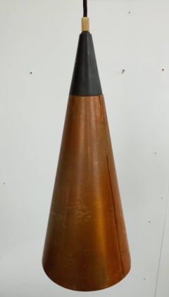danish ceiling lamp in copper, 60s