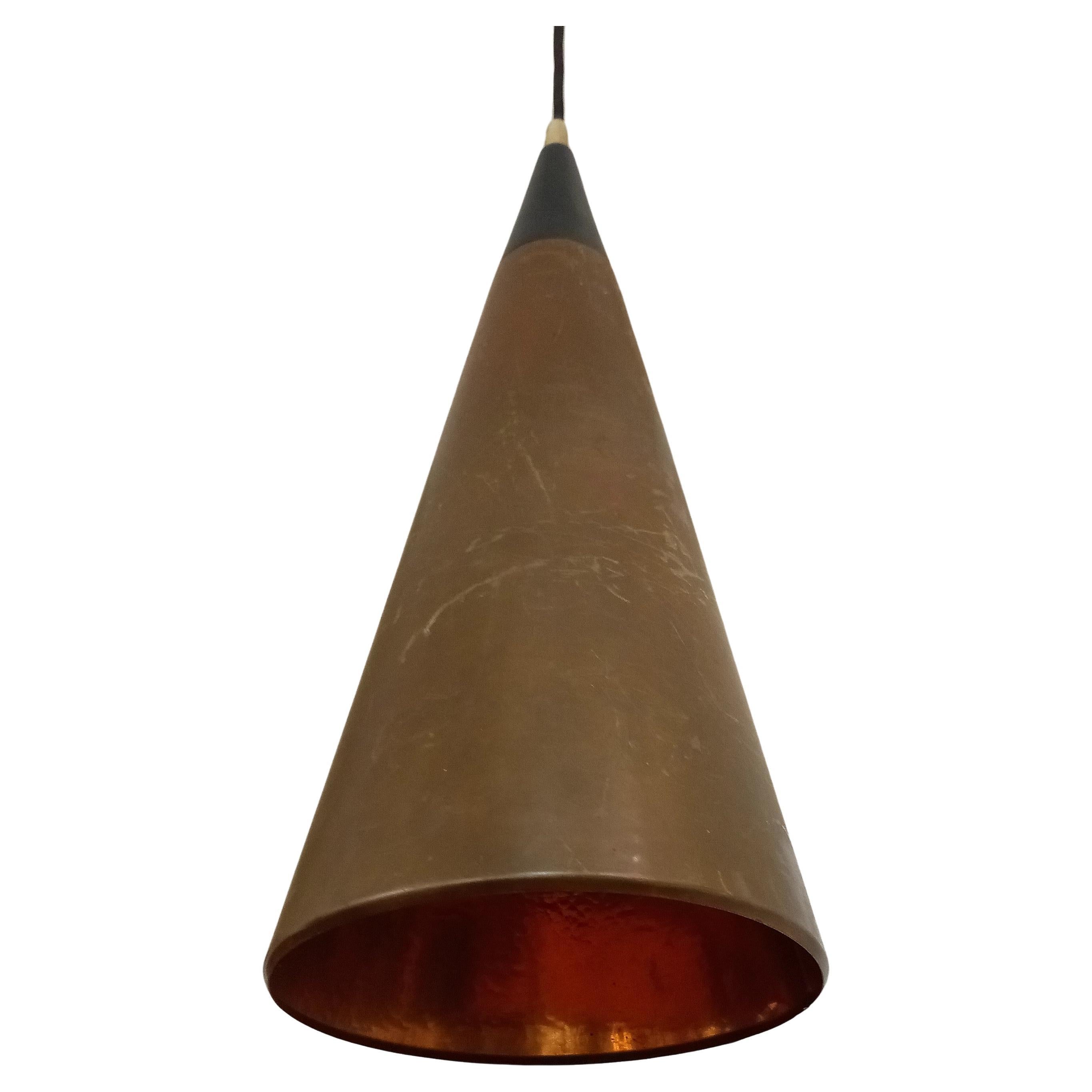 danish ceiling lamp in copper, 60s