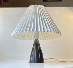 Danish Ceramic Diablo Table Lamp in Black & White Glaze by Søholm, 1960s