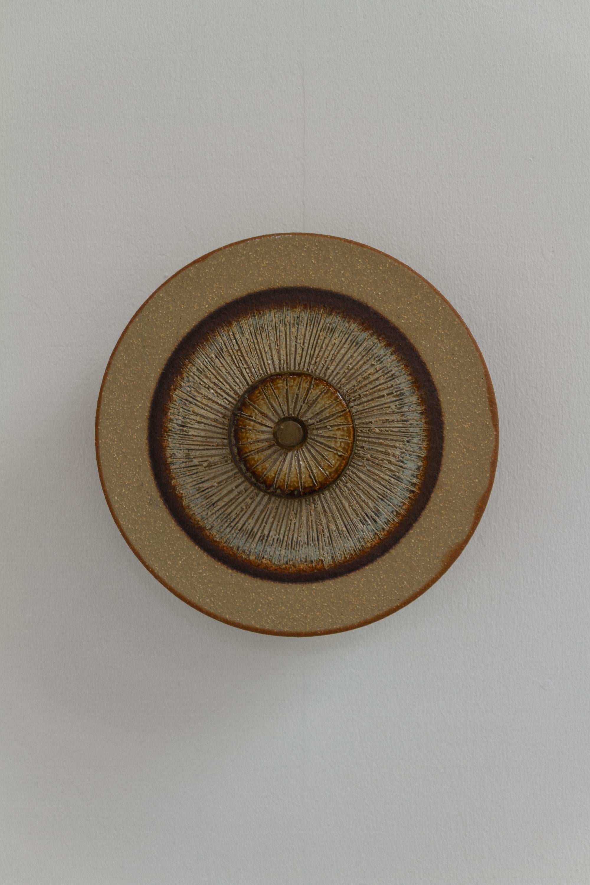 Lampe murale à disque en céramique danoise par Søholm, 1970. Bon état - En vente à Asaa, DK
