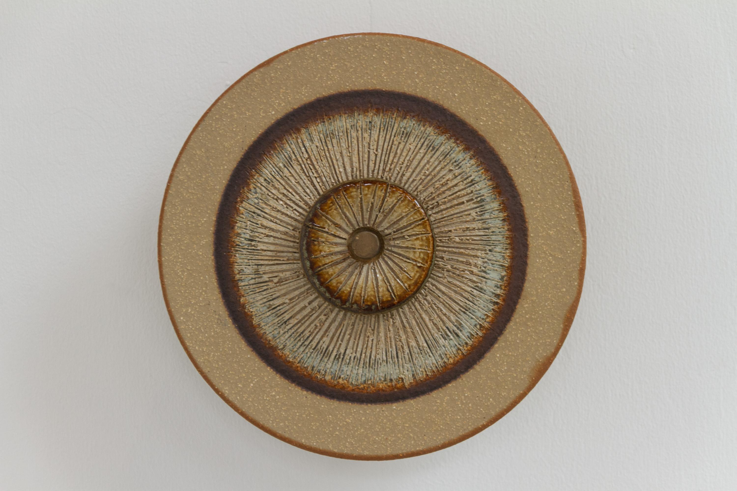 Fin du 20e siècle Lampe murale à disque en céramique danoise par Søholm, 1970. en vente