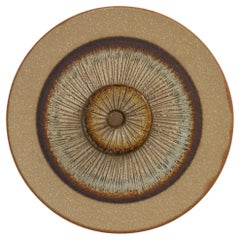 Danish Ceramic Disc Wall Lamp by Søholm, 1970s.