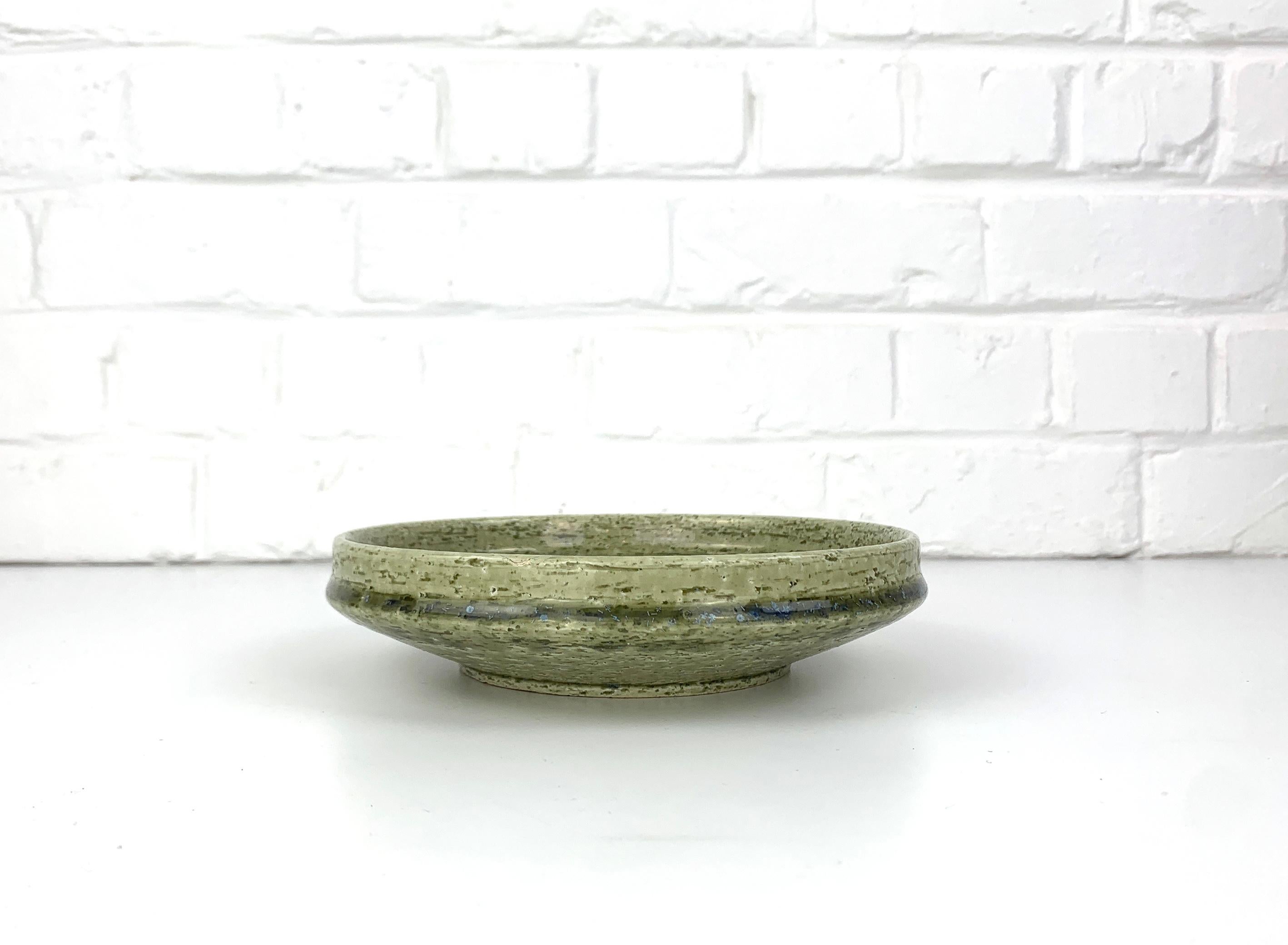 Glazed Danish Ceramic Dish Bowl Palshus Denmark Per & Annelise Linnemann-Schmidt For Sale