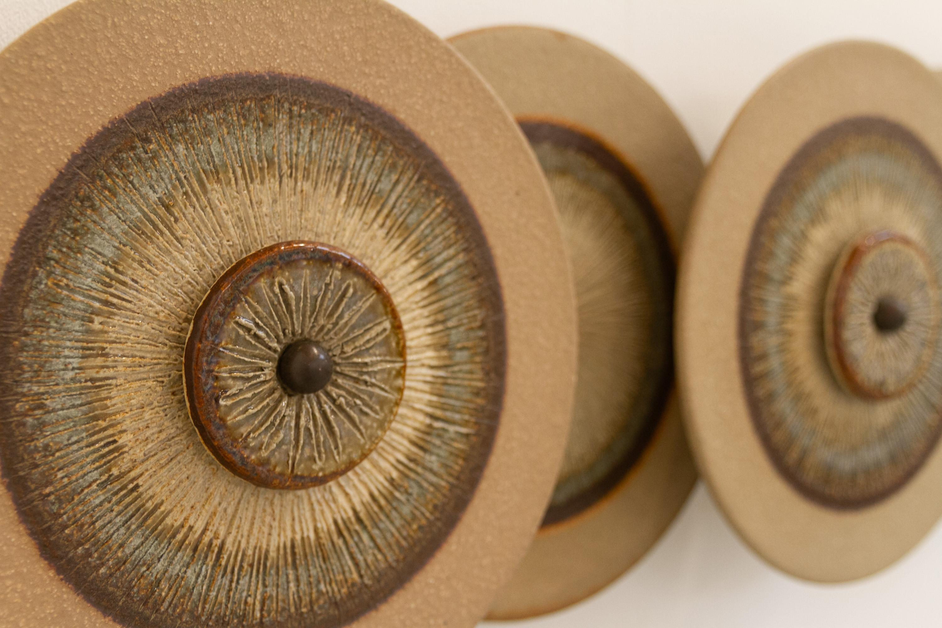 Lampe murale à cinq disques en céramique danoise par Søholm, 1970. en vente 5