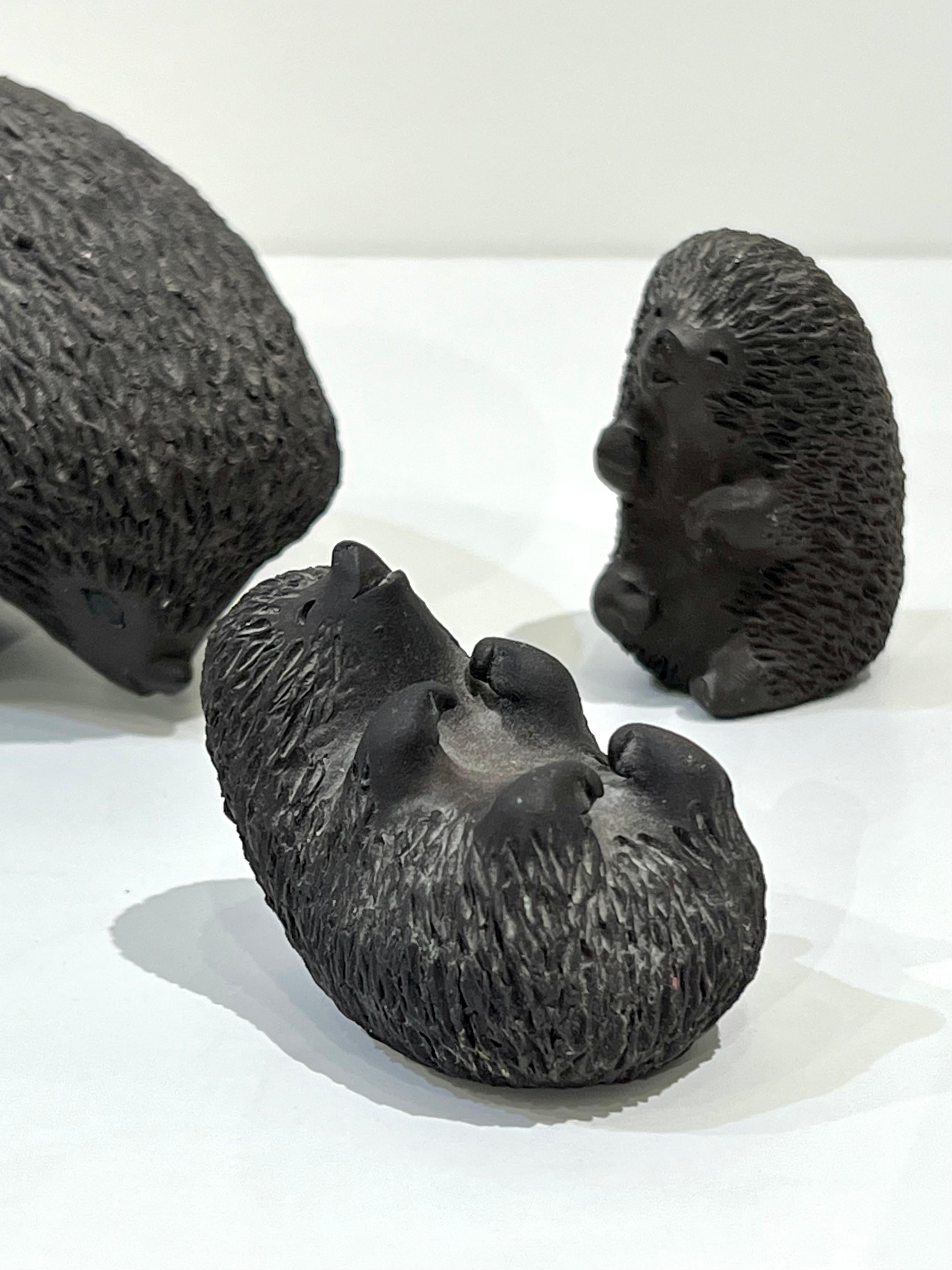 Set of 4 ceramic hedgehog figurines by Ellen Karlsen. Made in Denmark, circa 1960's.
Aproximate dimensions:
Largest - 7