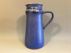 Danish Ceramic Jug / Vase with Blue Glaze