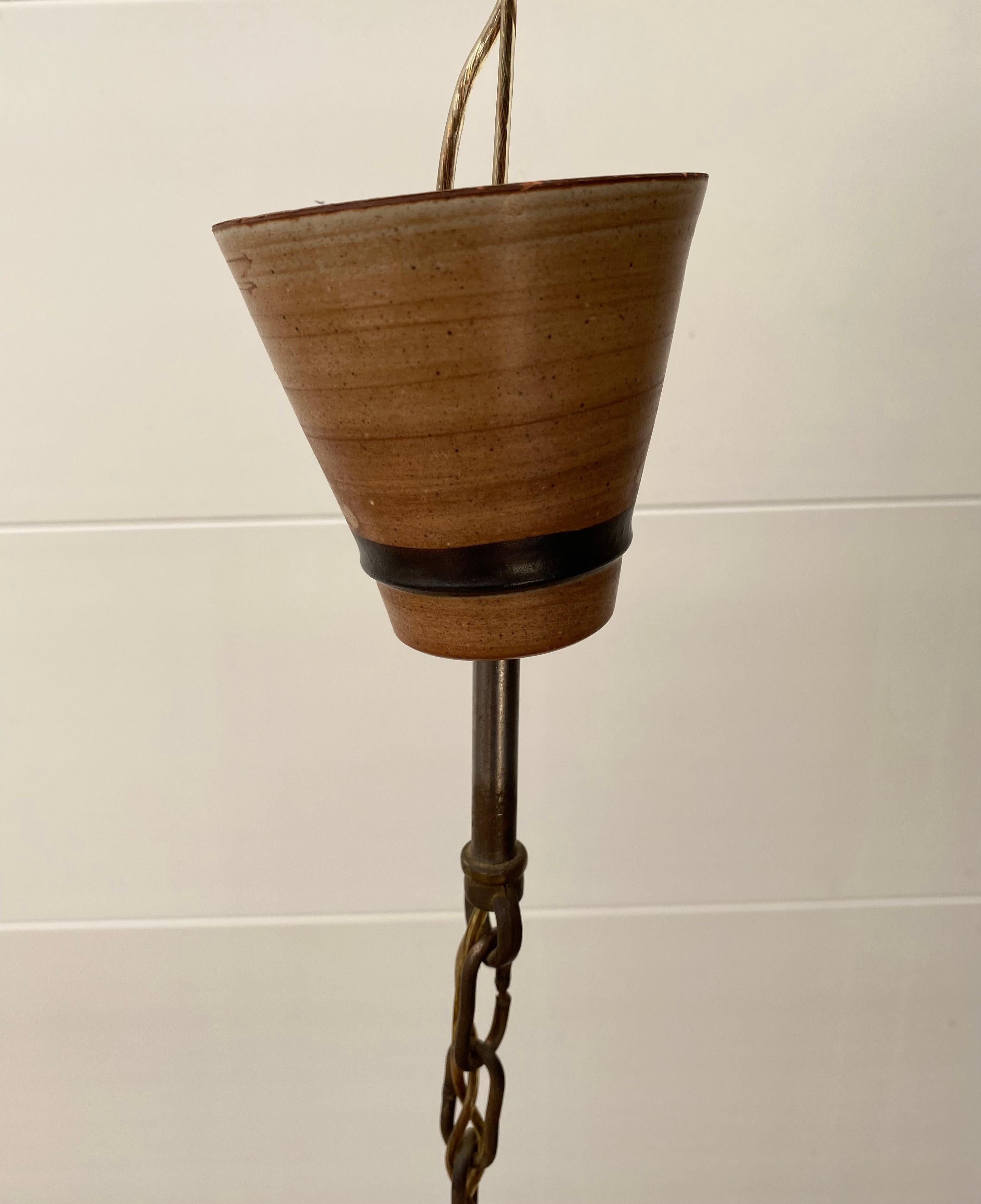 Danish Ceramic Pendant Lamp, Chandelier by Jette Helleroe for Axella circa 1970s 6