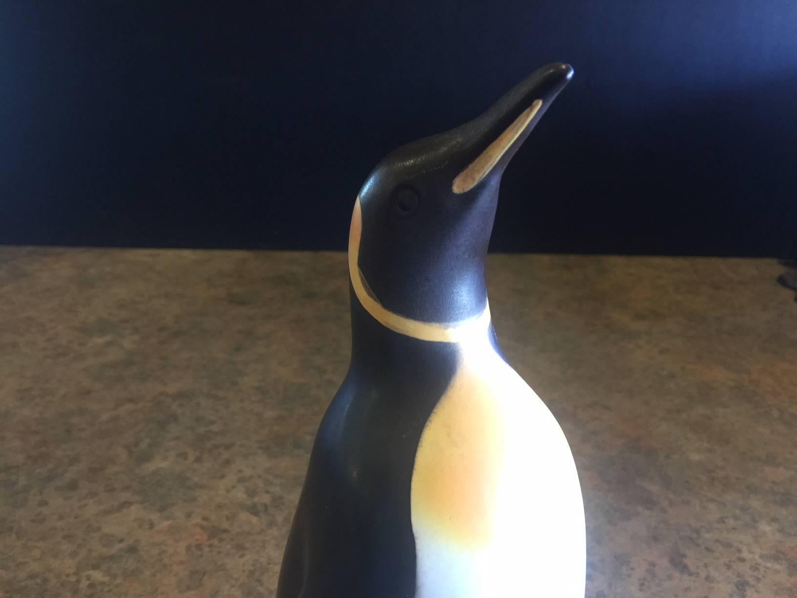 Danish Ceramic Penguin Bank by Knabstrup In Good Condition In San Diego, CA